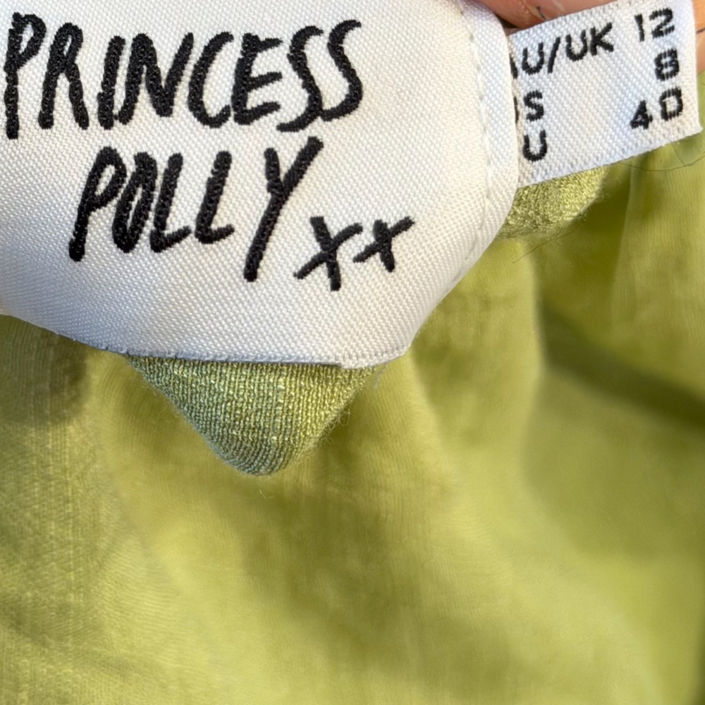 Princess Polly Danny Long Sleeve Mini Dress Green Size 8 - Picture 6 of 12